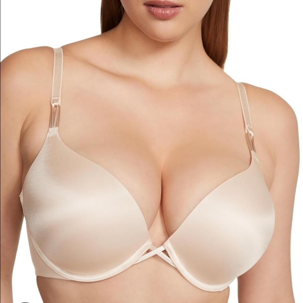 Victoria's Secret Bombshell Push Up Bra, Adds 2 Cups beige tan 32C NEW